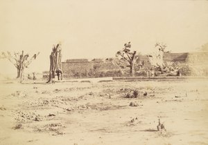 (Barrig Landskab med en Uidentificeret Fortess, Delhi)